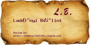Ladányi Bálint névjegykártya