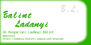 balint ladanyi business card