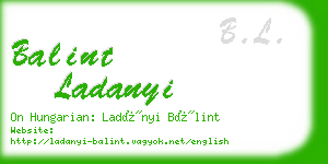 balint ladanyi business card